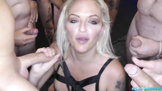 SplatBukkake - Louise Lee takes more cum in her face