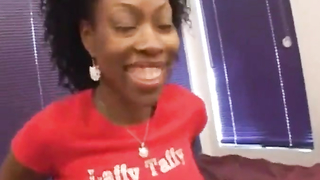 Ebony girl fucks ugly midget