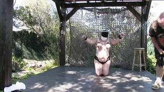 Breasts In Pain	New Titslave Nat - First Outdoor Lesson - Part 2