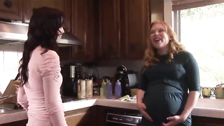 Pregnant woman and babysitter